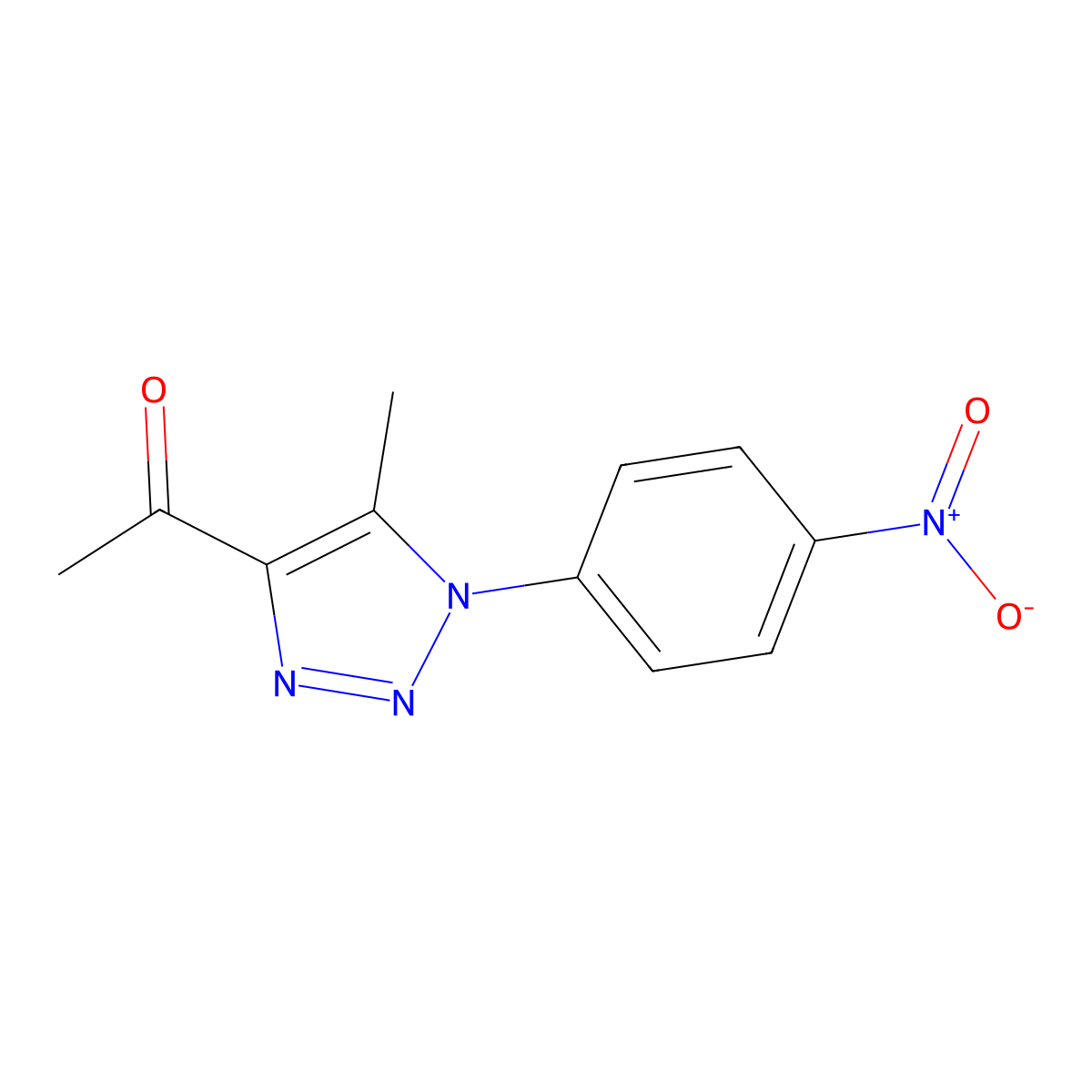 1-(5-methyl-1-(4-nitrophenyl)-1H-1,2,3-triazol-4-yl)ethanone molecular structure, CAS 128883-68-1