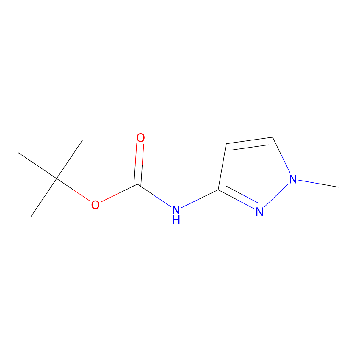 tert-Butyl (1-methyl-1H-pyrazol-3-yl)carbamate molecular structure, CAS 128883-86-3