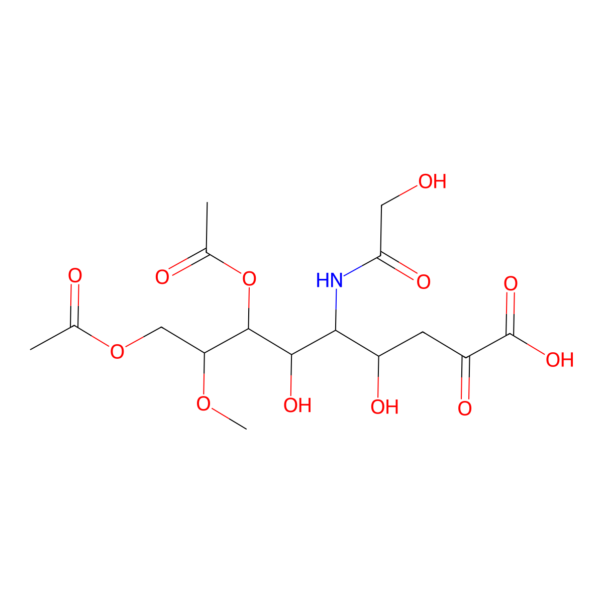 8-O-Methyl-7,9-di-O-acetyl-N-glycolylneuraminic acid molecular structure, CAS 128885-13-2