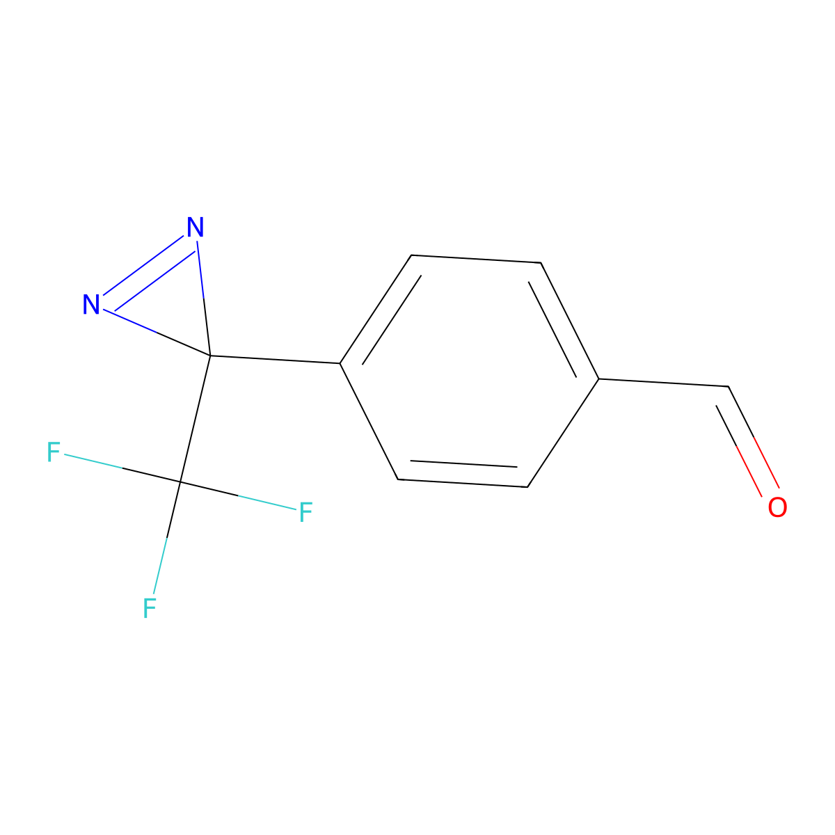 4-(3-(trifluoromethyl)-3H-diazirin-3-yl)benzaldehyde molecular structure, CAS 128886-88-4