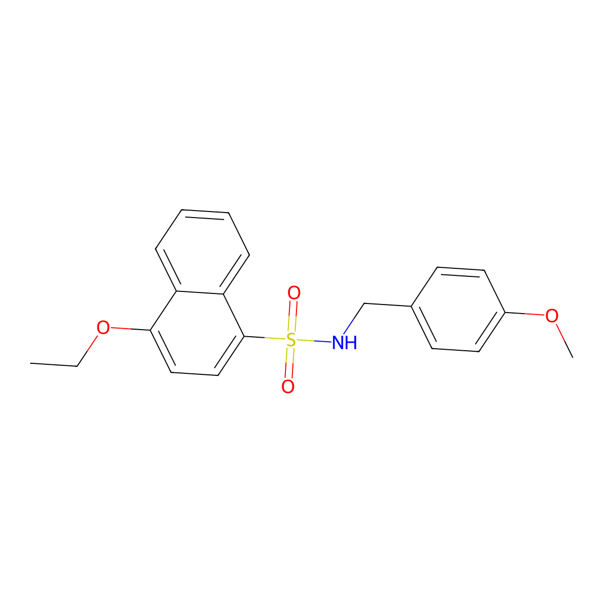 4-ethoxy-N-[(4-methoxyphenyl)methyl]naphthalene-1-sulfonamide molecular structure, CAS 1288969-26-5