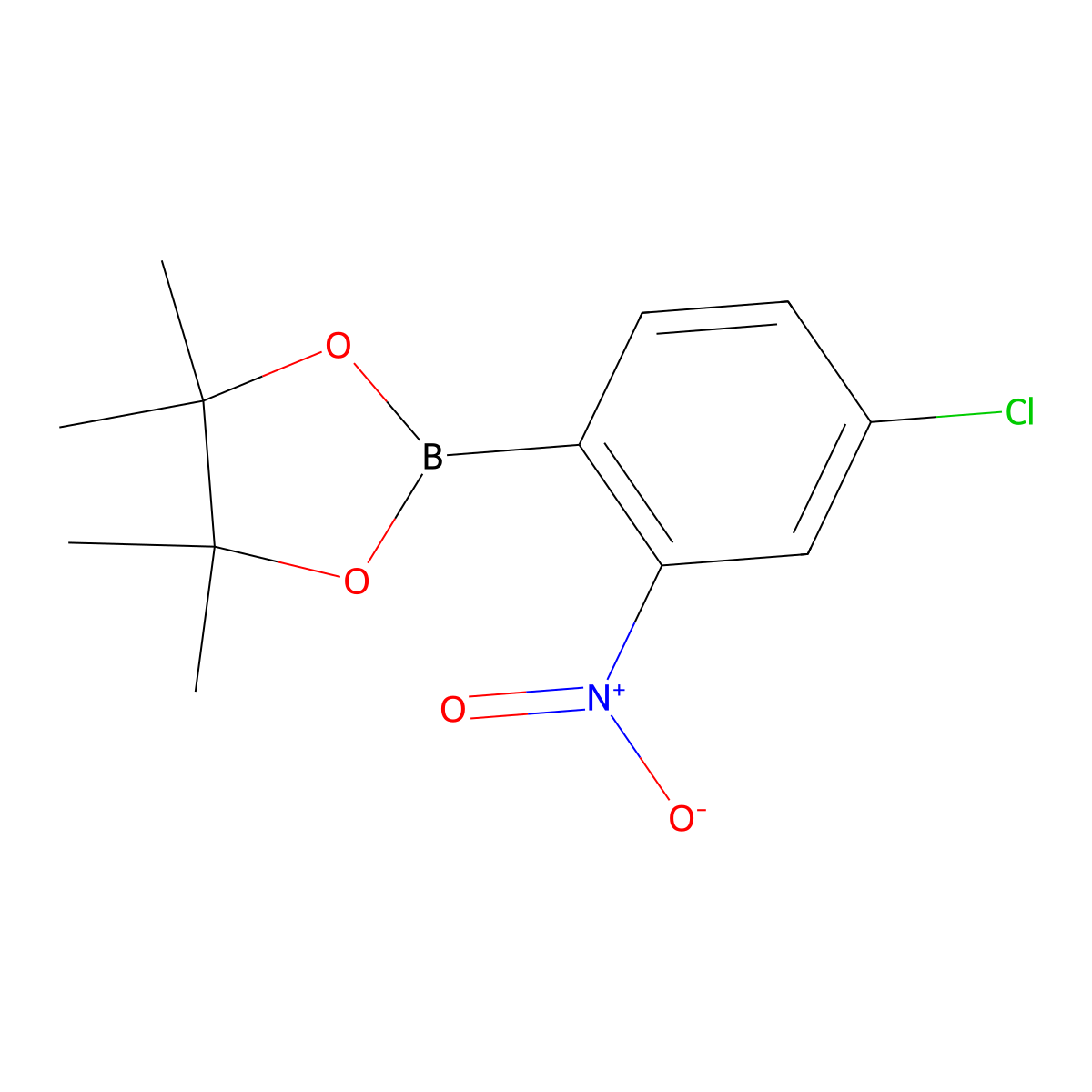 2-(4-Chloro-2-nitrophenyl)-4,4,5,5-tetramethyl-1,3,2-dioxaborolane molecular structure, CAS 1288978-81-3