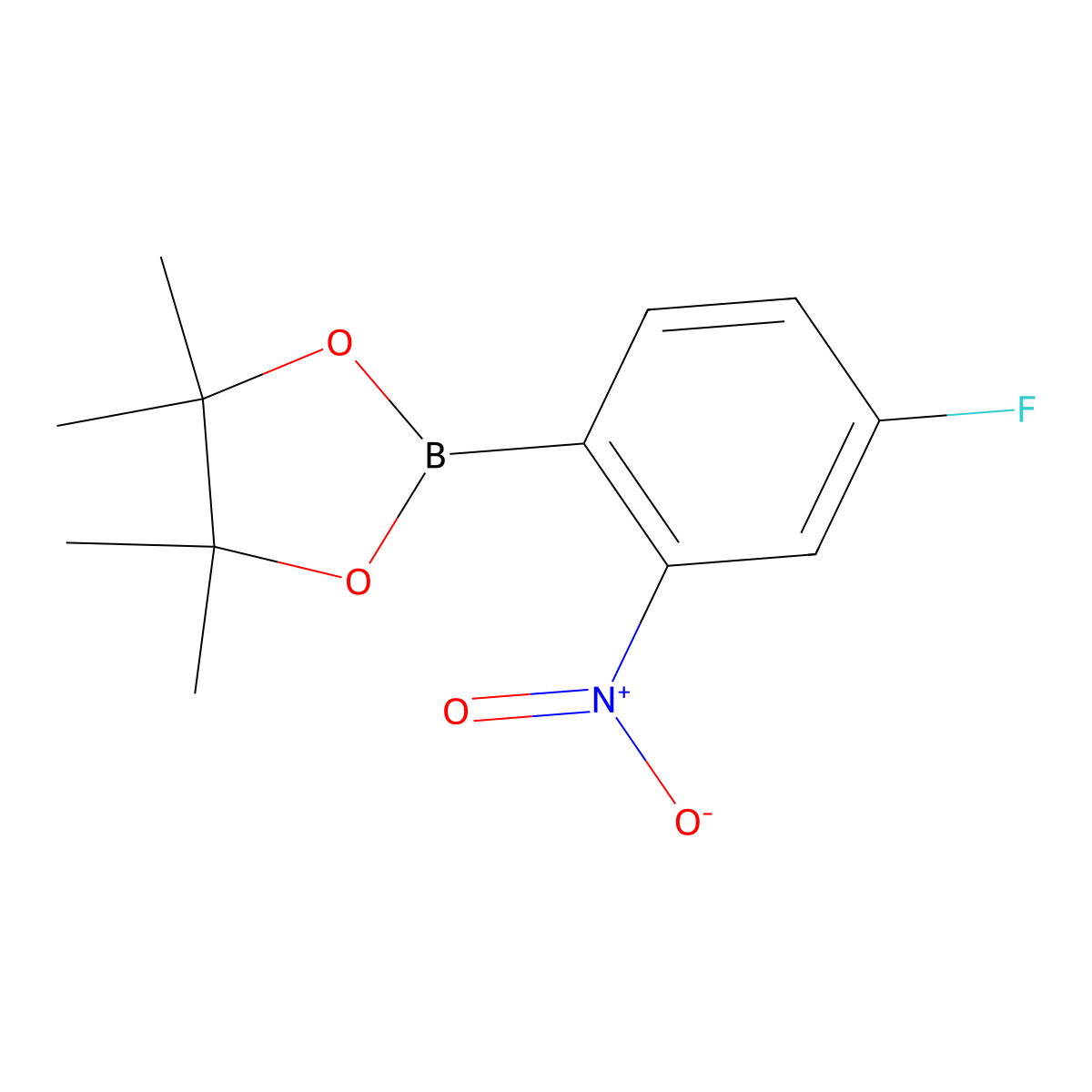 2-(4-Fluoro-2-nitrophenyl)-4,4,5,5-tetramethyl-1,3,2-dioxaborolane molecular structure, CAS 1288978-82-4