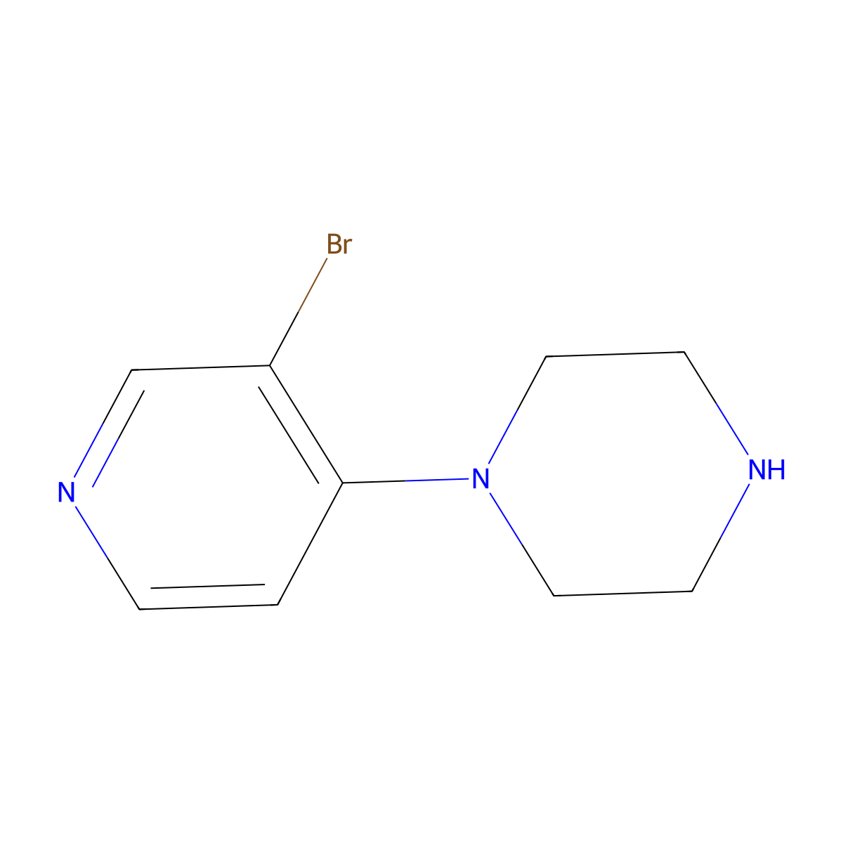 1-(3-Bromopyridin-4-yl)piperazine molecular structure, CAS 1288988-08-8