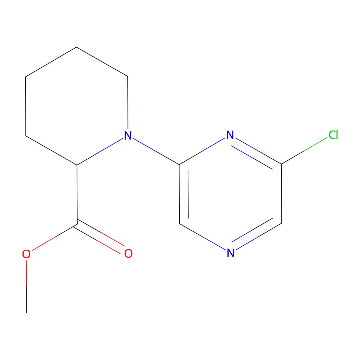 Methyl 1-(6-chloropyrazin-2-yl)piperidine-2-carboxylate molecular structure, CAS 1288988-88-4