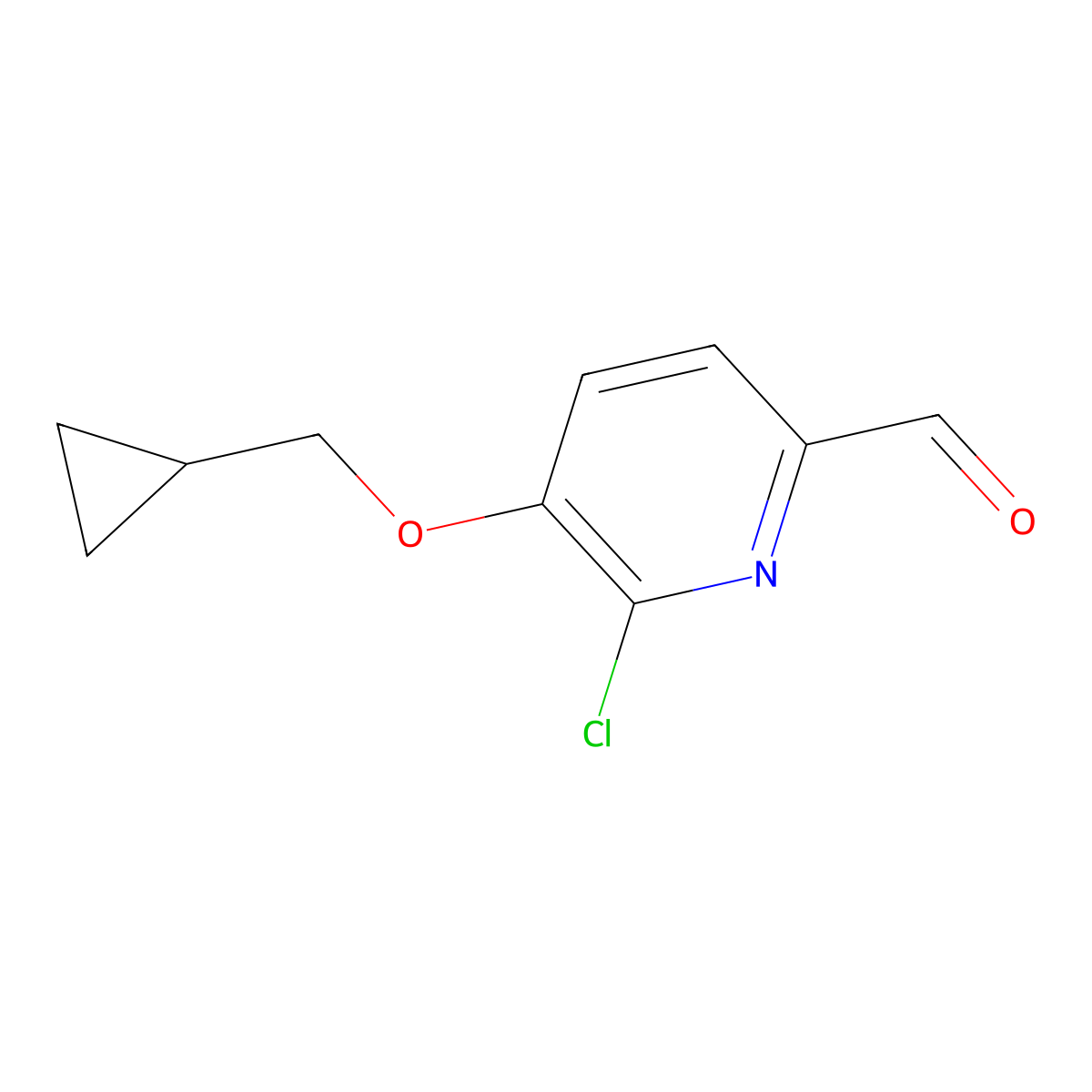 6-Chloro-5-cyclopropylmethoxypyridine-2-carbaldehyde molecular structure, CAS 1288989-08-1