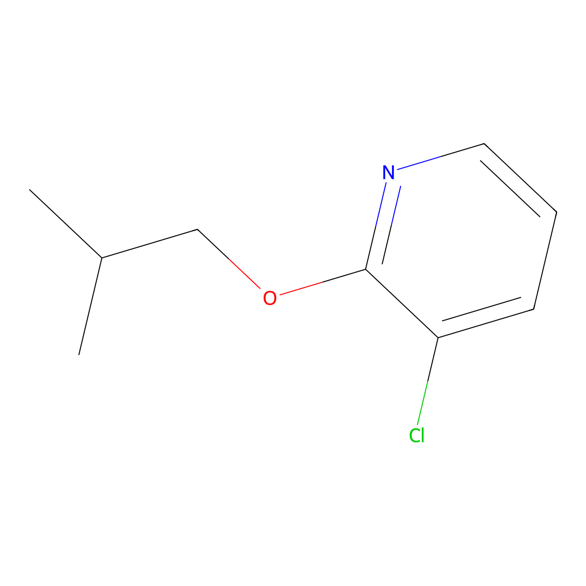 3-Chloro-2-isobutoxypyridine molecular structure, CAS 1288989-54-7