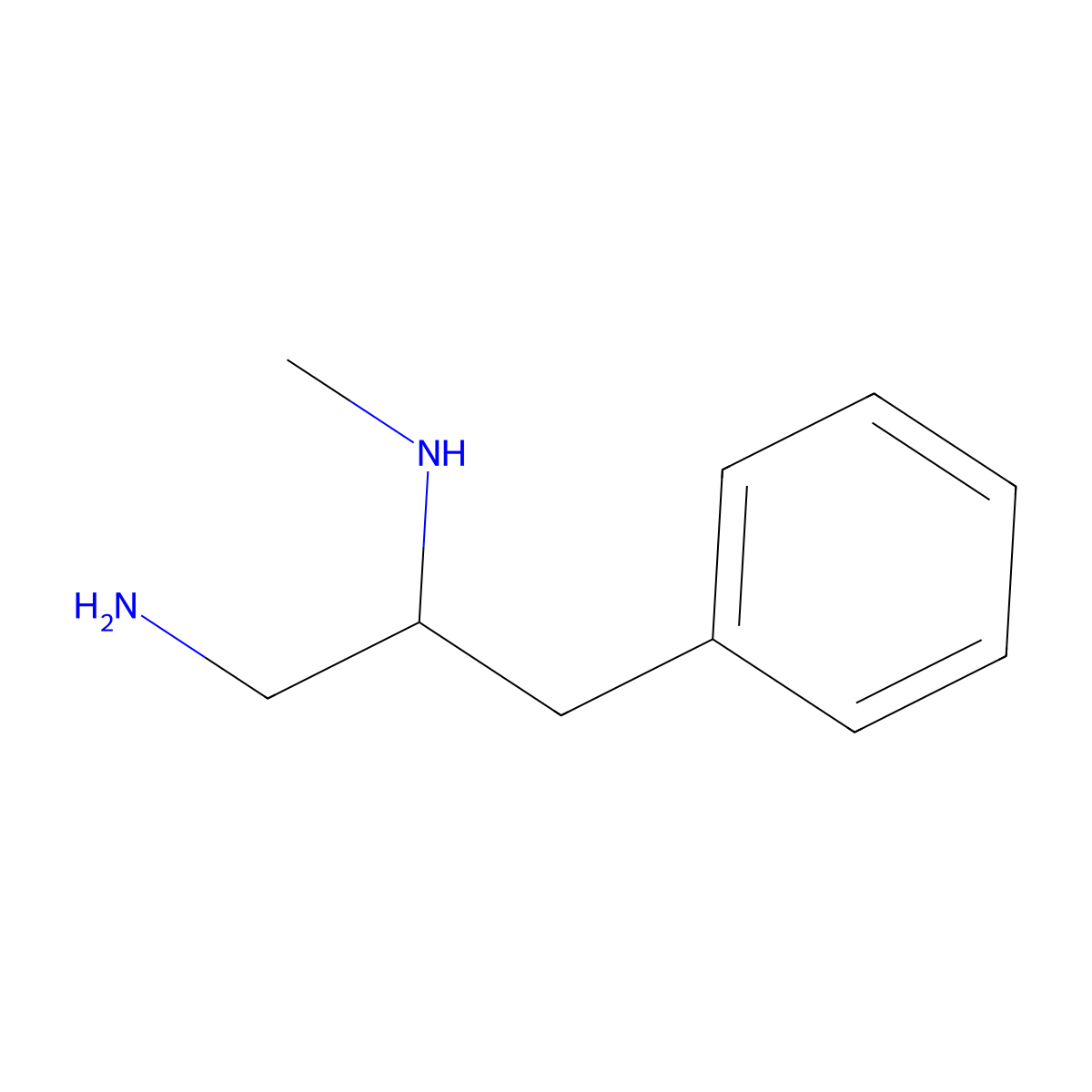 (1-Amino-3-phenylpropan-2-yl)(methyl)amine molecular structure, CAS 128899-93-4