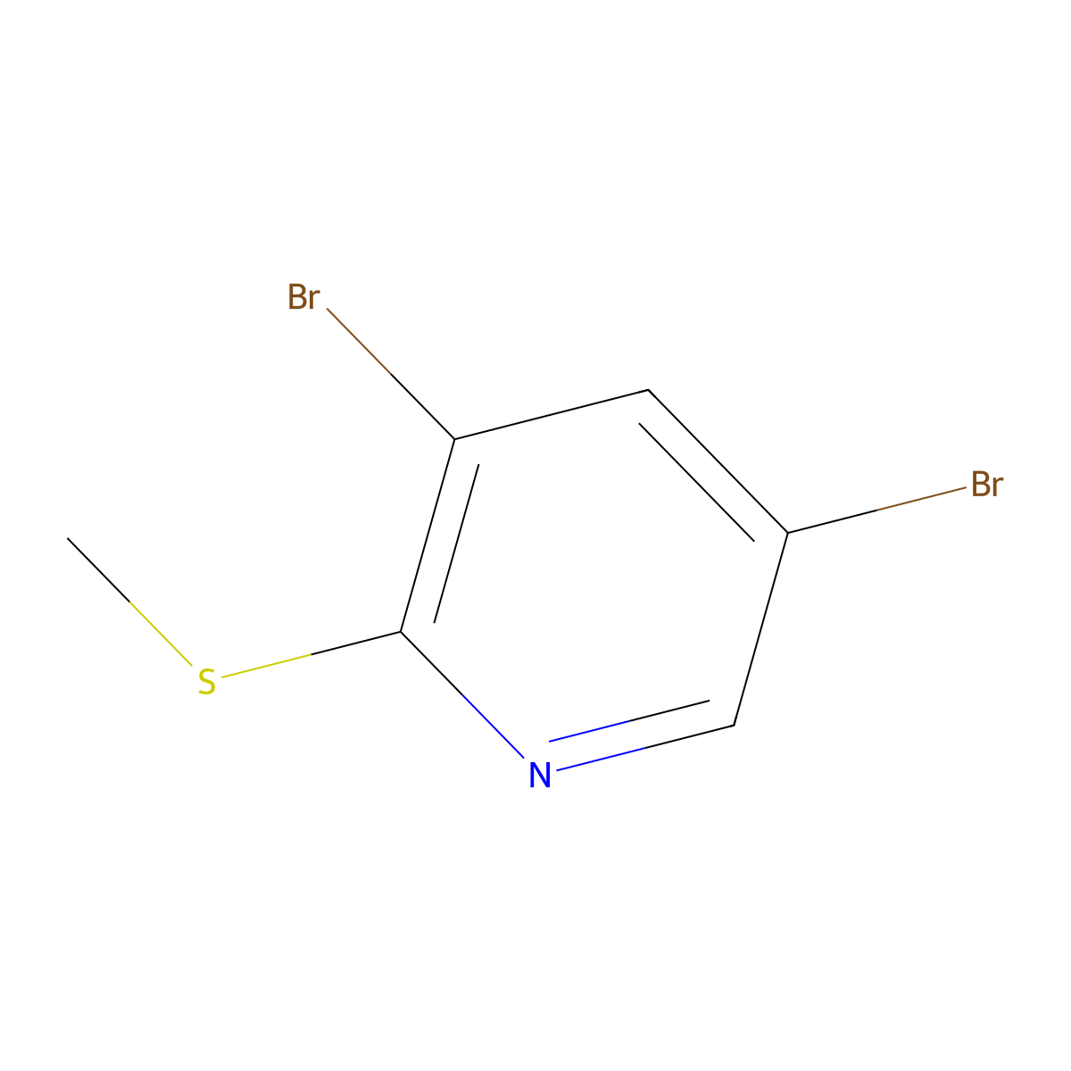 3,5-Dibromo-2-(methylthio)pyridine molecular structure, CAS 1288990-60-2