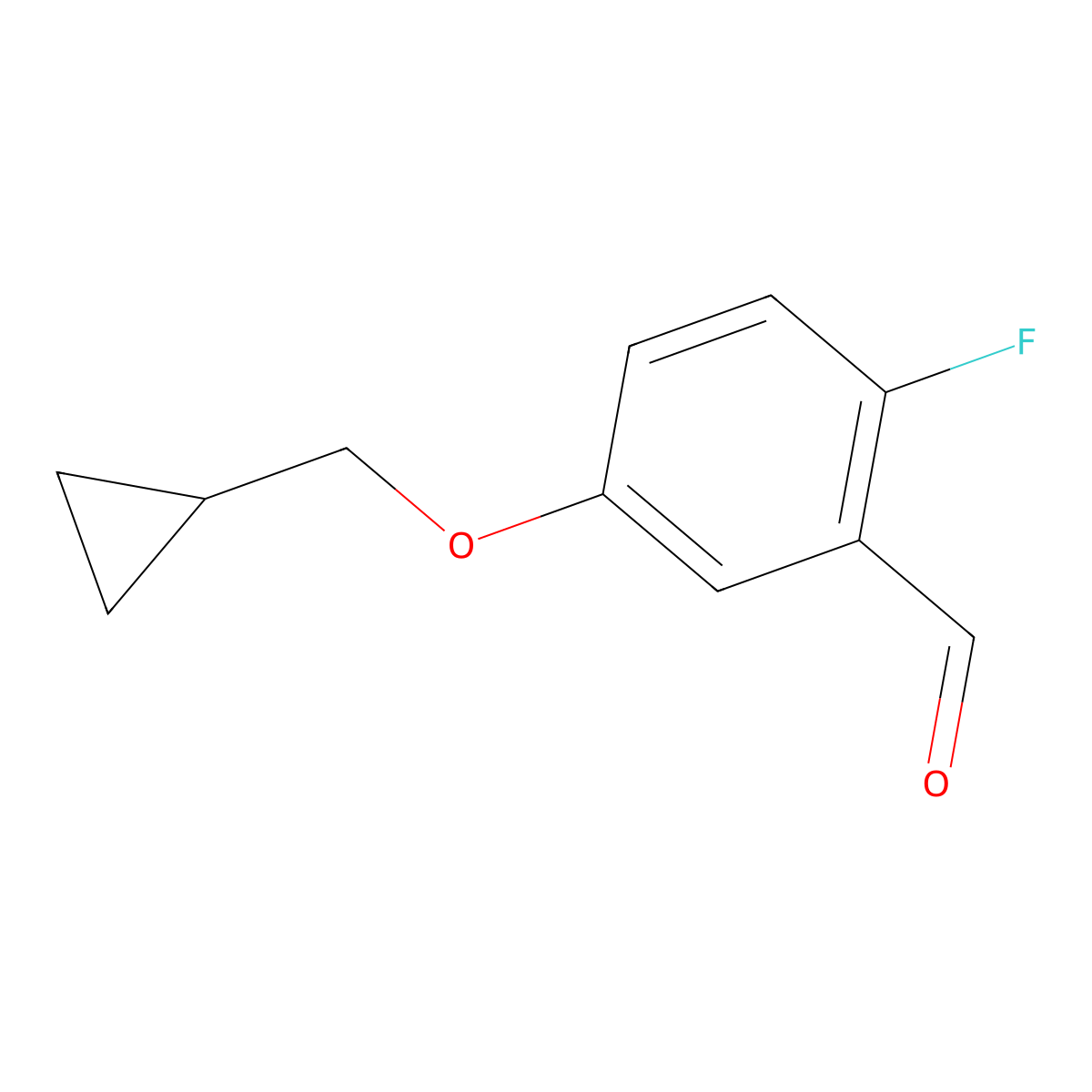 5-(Cyclopropylmethoxy)-2-fluorobenzaldehyde molecular structure, CAS 1288991-38-7