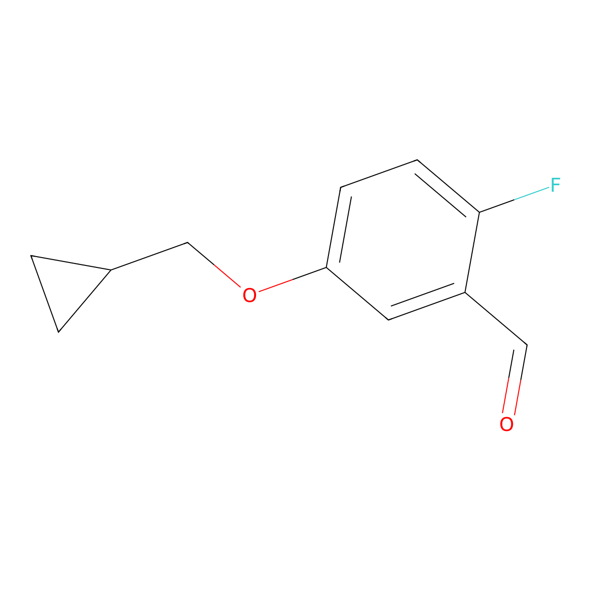 5-(Cyclopropylmethoxy)-2-fluorobenzaldehyde molecular structure, CAS 1288991-38-7