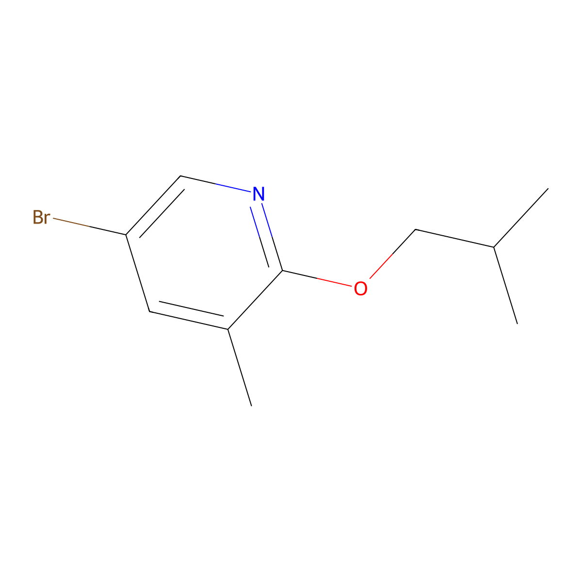 5-Bromo-2-isobutoxy-3-methylpyridine molecular structure, CAS 1288992-15-3