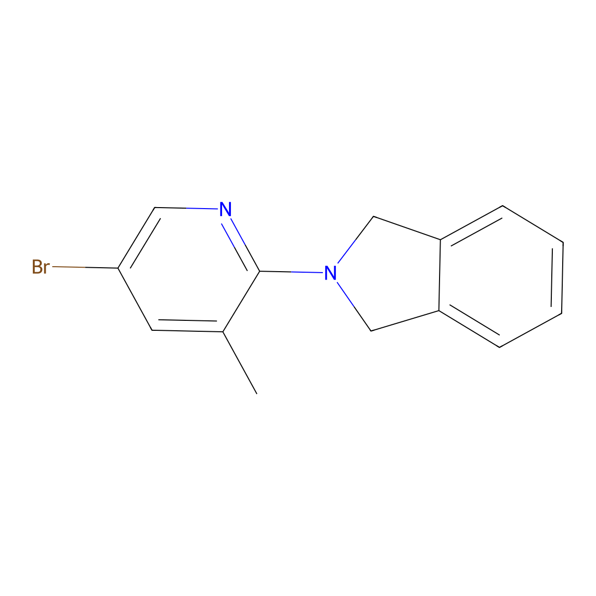 2-(5-bromo-3-methylpyridin-2-yl)-2,3-dihydro-1H-isoindole molecular structure, CAS 1288992-57-3