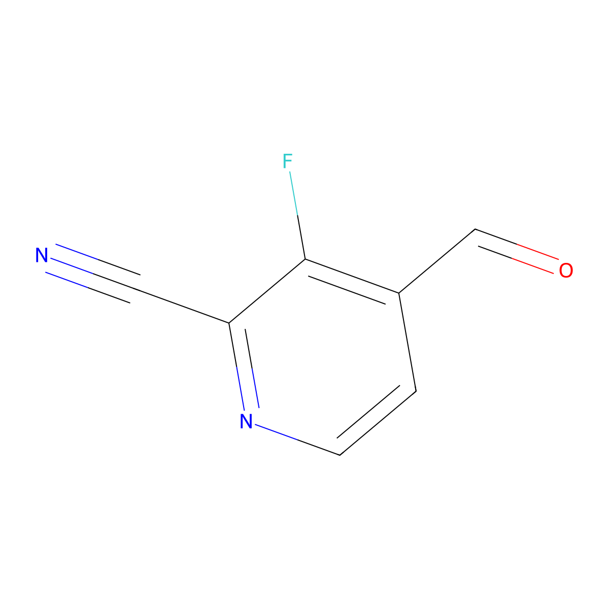 3-Fluoro-4-formylpyridine-2-carbonitrile molecular structure, CAS 1288994-60-4