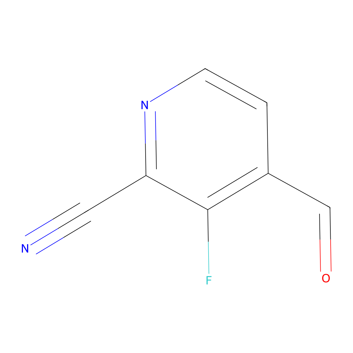 3-Fluoro-4-formylpyridine-2-carbonitrile molecular structure, CAS 1288994-60-4