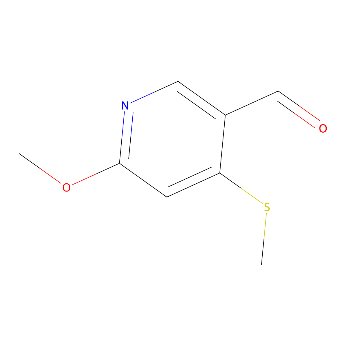 6-Methoxy-4-(methylthio)nicotinaldehyde molecular structure, CAS 1288994-83-1