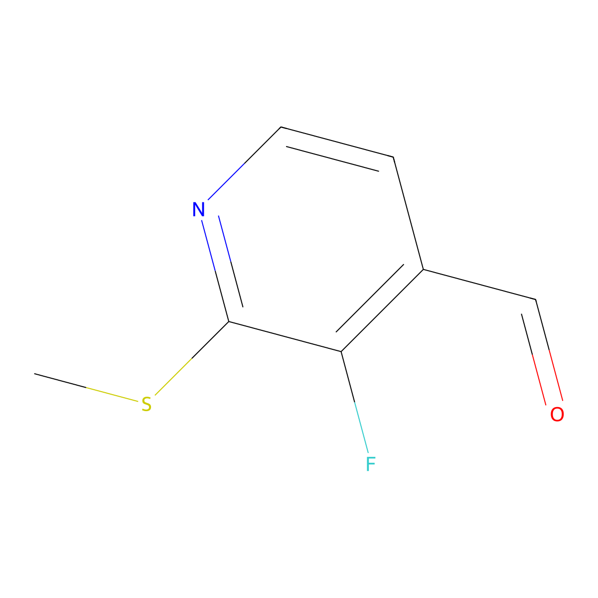 3-Fluoro-2-(methylthio)isonicotinaldehyde molecular structure, CAS 1288995-01-6