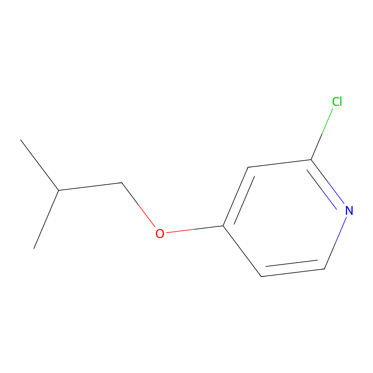 2-Chloro-4-(2-methylpropoxy)pyridine molecular structure, CAS 1288995-05-0