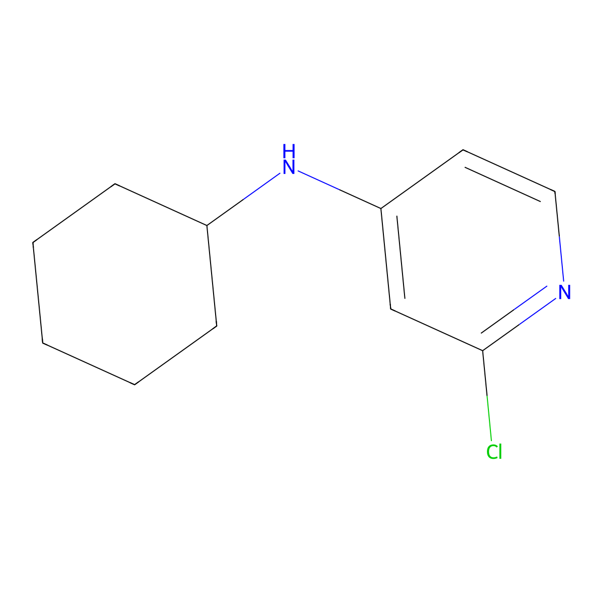 2-chloro-N-cyclohexylpyridin-4-amine molecular structure, CAS 1288995-14-1