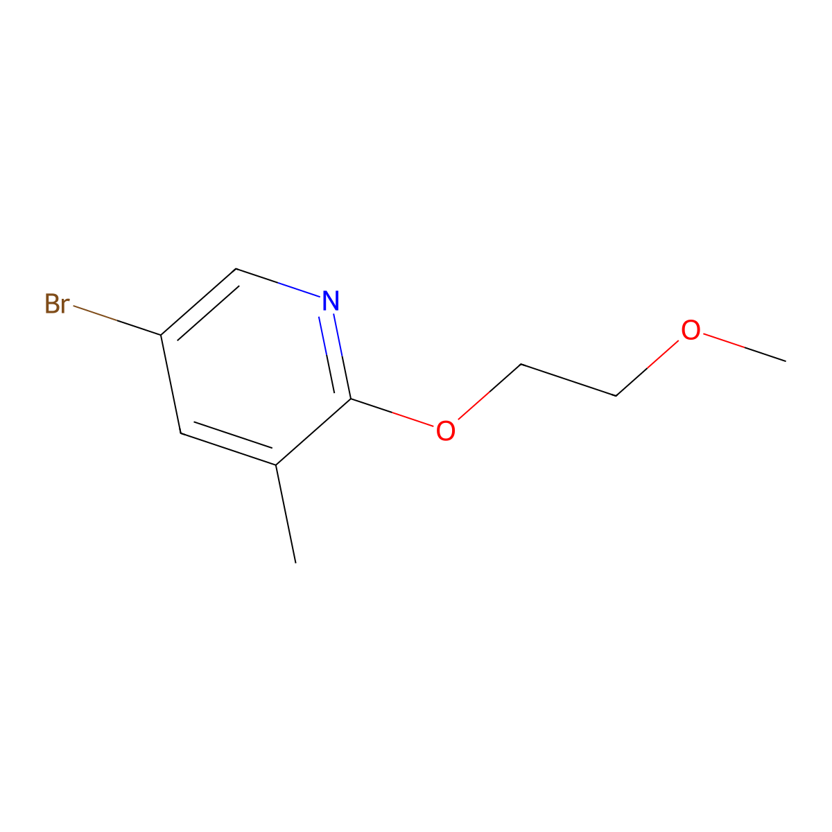 5-Bromo-2-(2-methoxyethoxy)-3-methylpyridine molecular structure, CAS 1288996-83-7