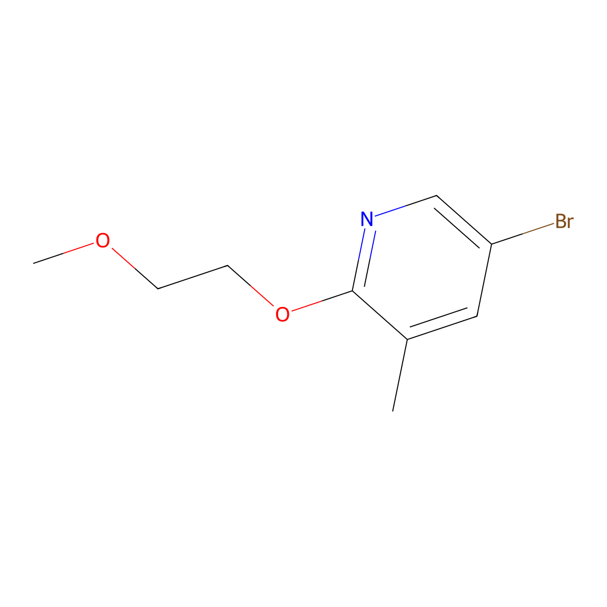5-Bromo-2-(2-methoxyethoxy)-3-methylpyridine molecular structure, CAS 1288996-83-7