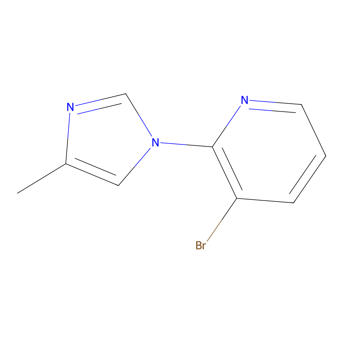 3-Bromo-2-(4-methylimidazol-1-yl)pyridine molecular structure, CAS 1288997-99-8