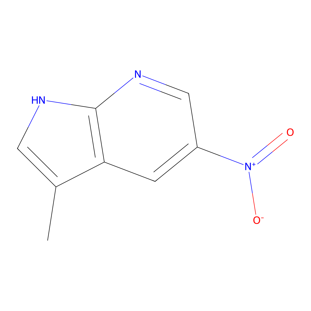 3-Methyl-5-nitro-1H-pyrrolo[2,3-B]pyridine molecular structure, CAS 1288998-66-2