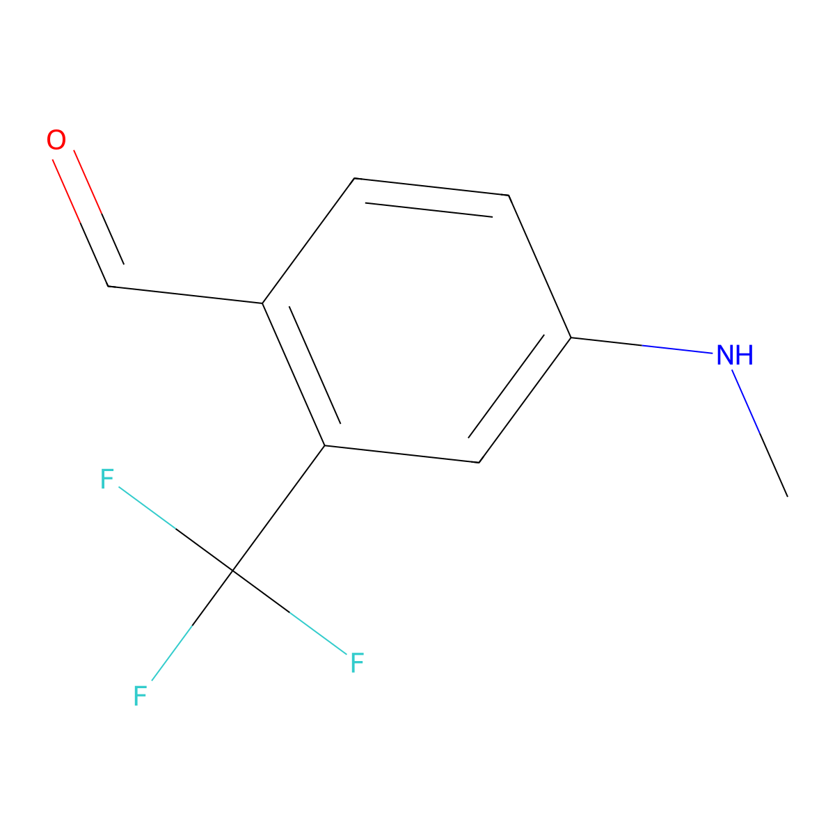 4-(Methylamino)-2-(trifluoromethyl)benzaldehyde molecular structure, CAS 1288998-91-3