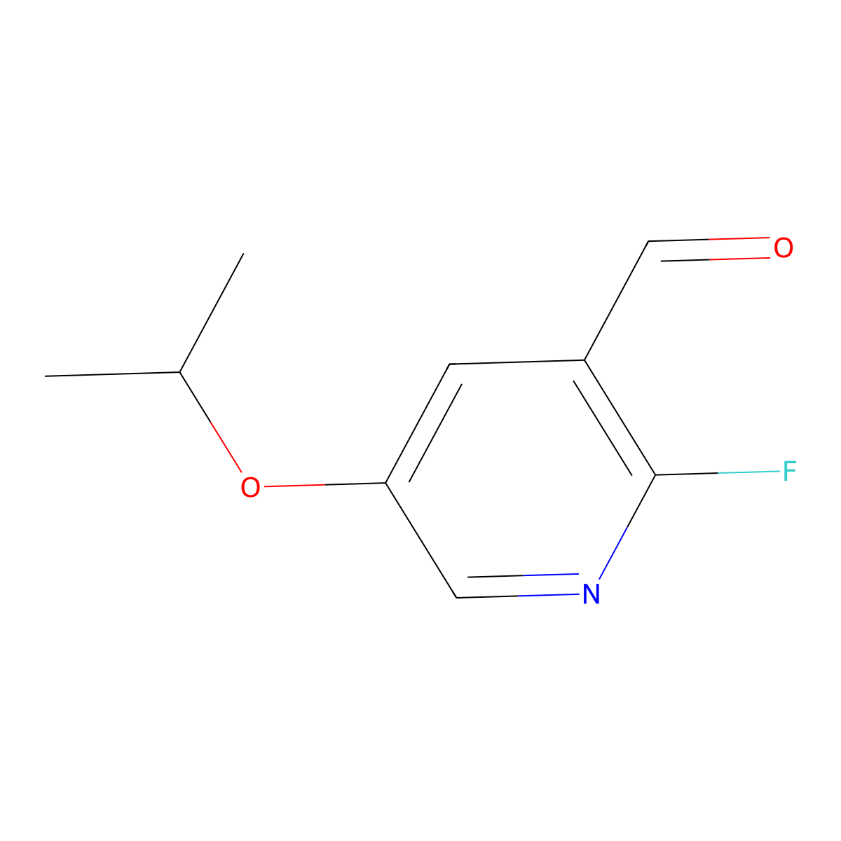 2-Fluoro-5-isopropoxynicotinaldehyde molecular structure, CAS 1288999-94-9