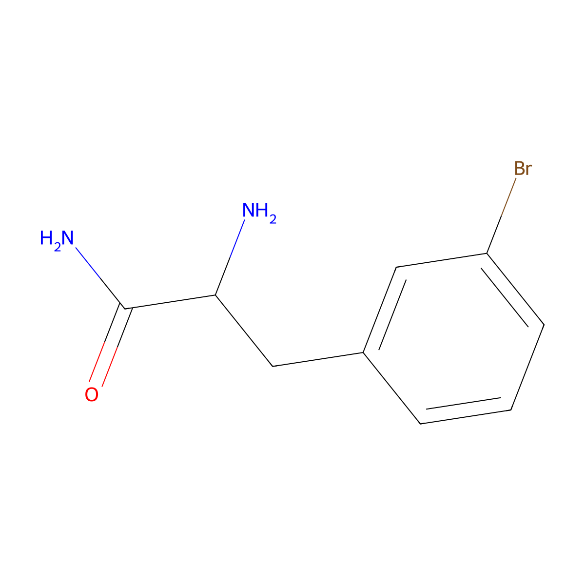 2-Amino-3-(3-bromophenyl)propanamide molecular structure, CAS 128900-00-5