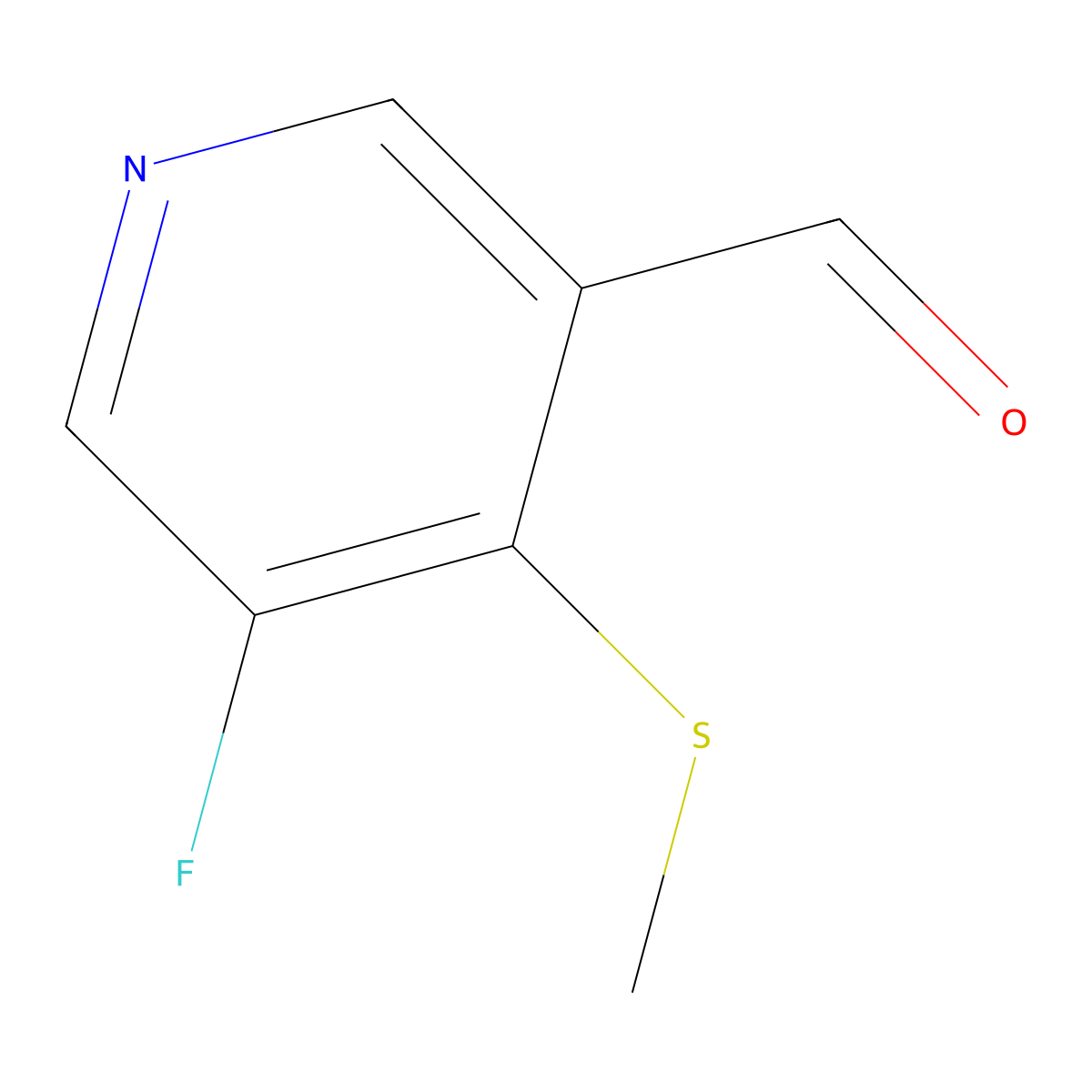5-Fluoro-4-(methylthio)nicotinaldehyde molecular structure, CAS 1289001-77-9