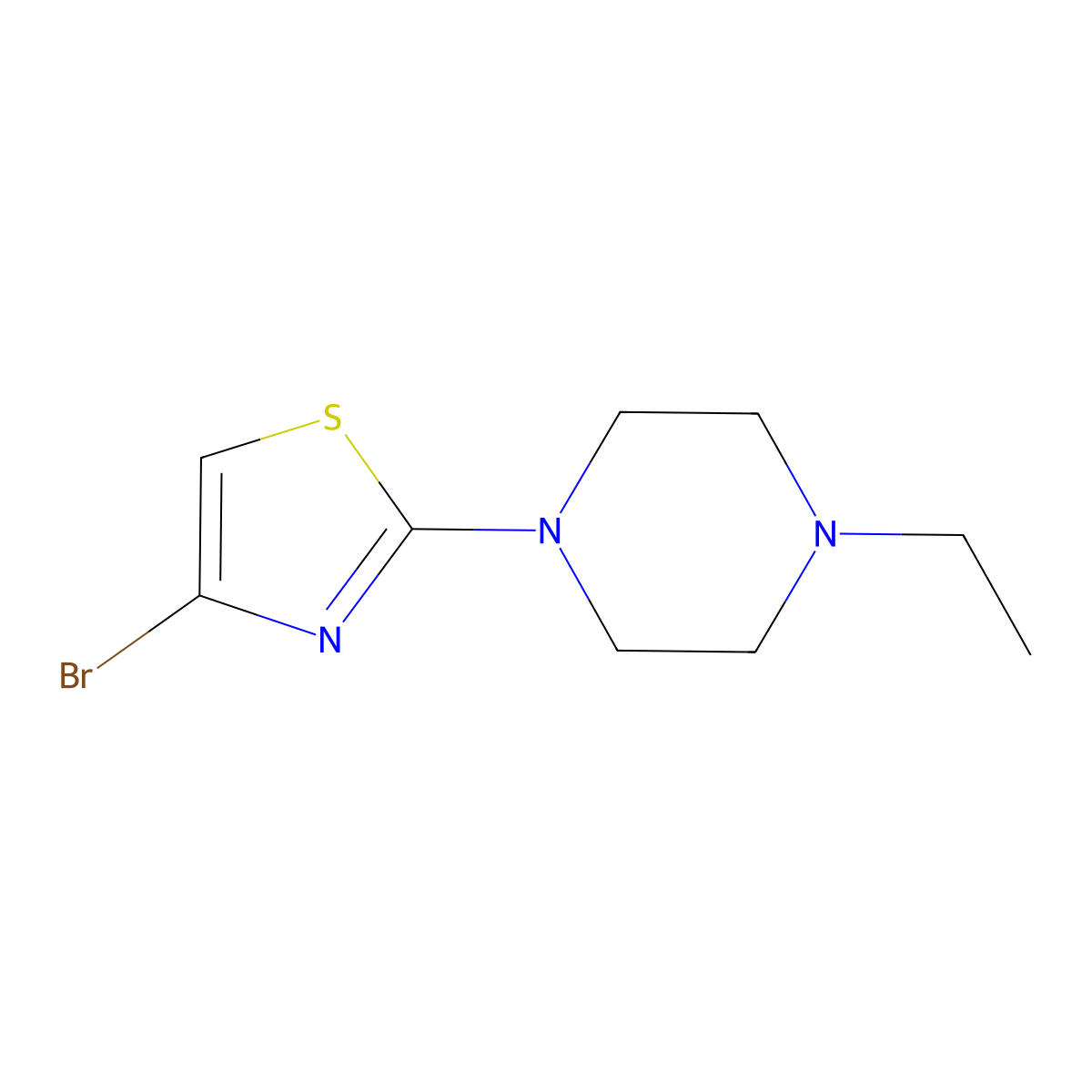 4-Bromo-2-(4-ethylpiperazino)thiazole molecular structure, CAS 1289002-93-2