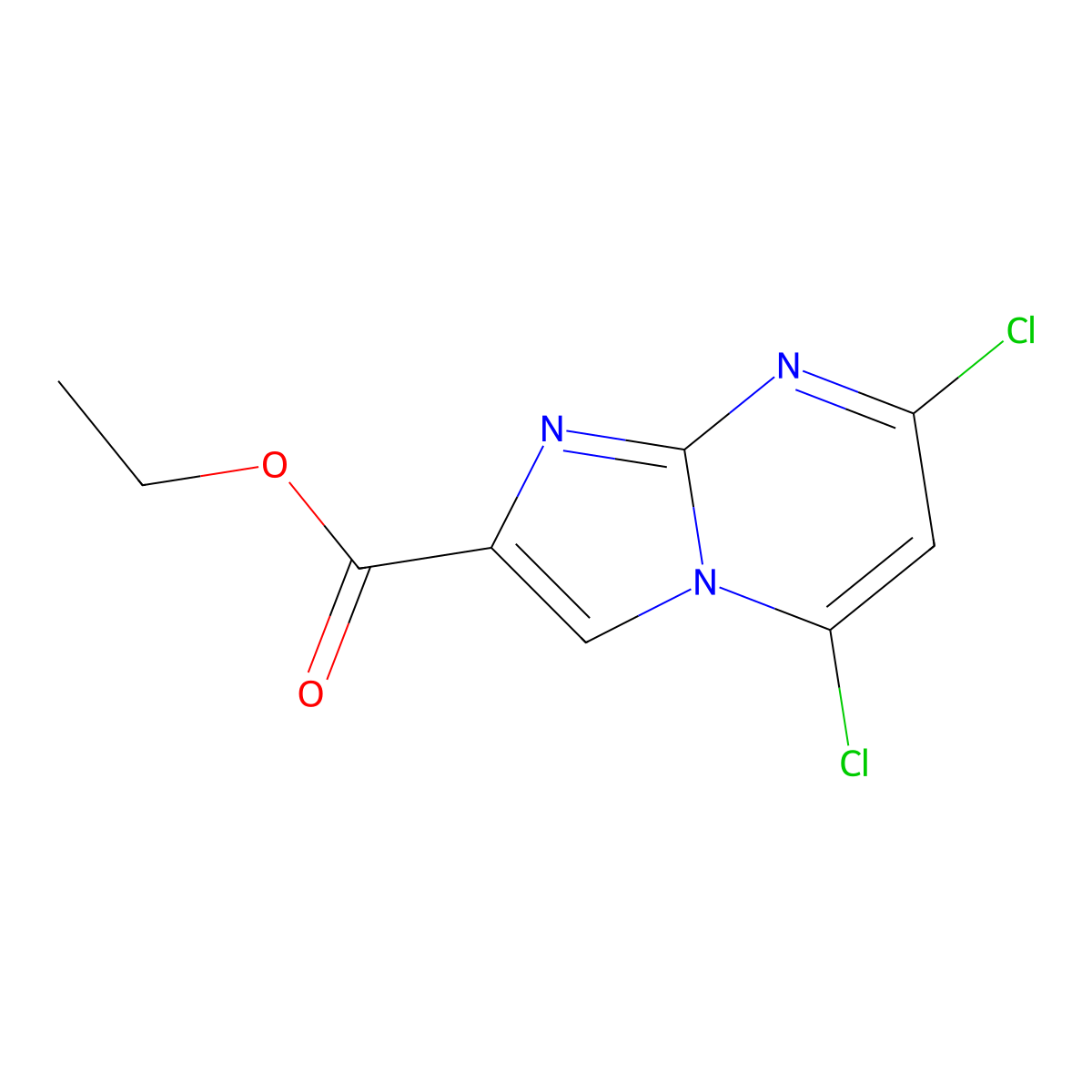 Ethyl 5,7-dichloroimidazo[1,2-a]pyrimidine-2-carboxylate molecular structure, CAS 1289005-35-1
