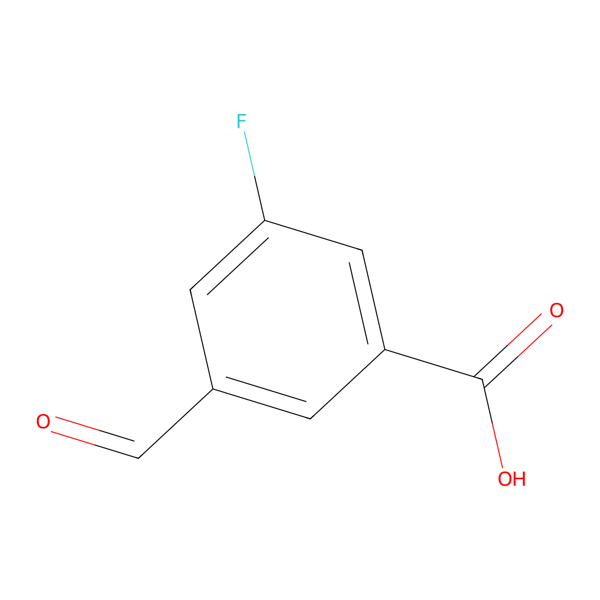 3-Fluoro-5-formylbenzoic acid molecular structure, CAS 1289005-85-1