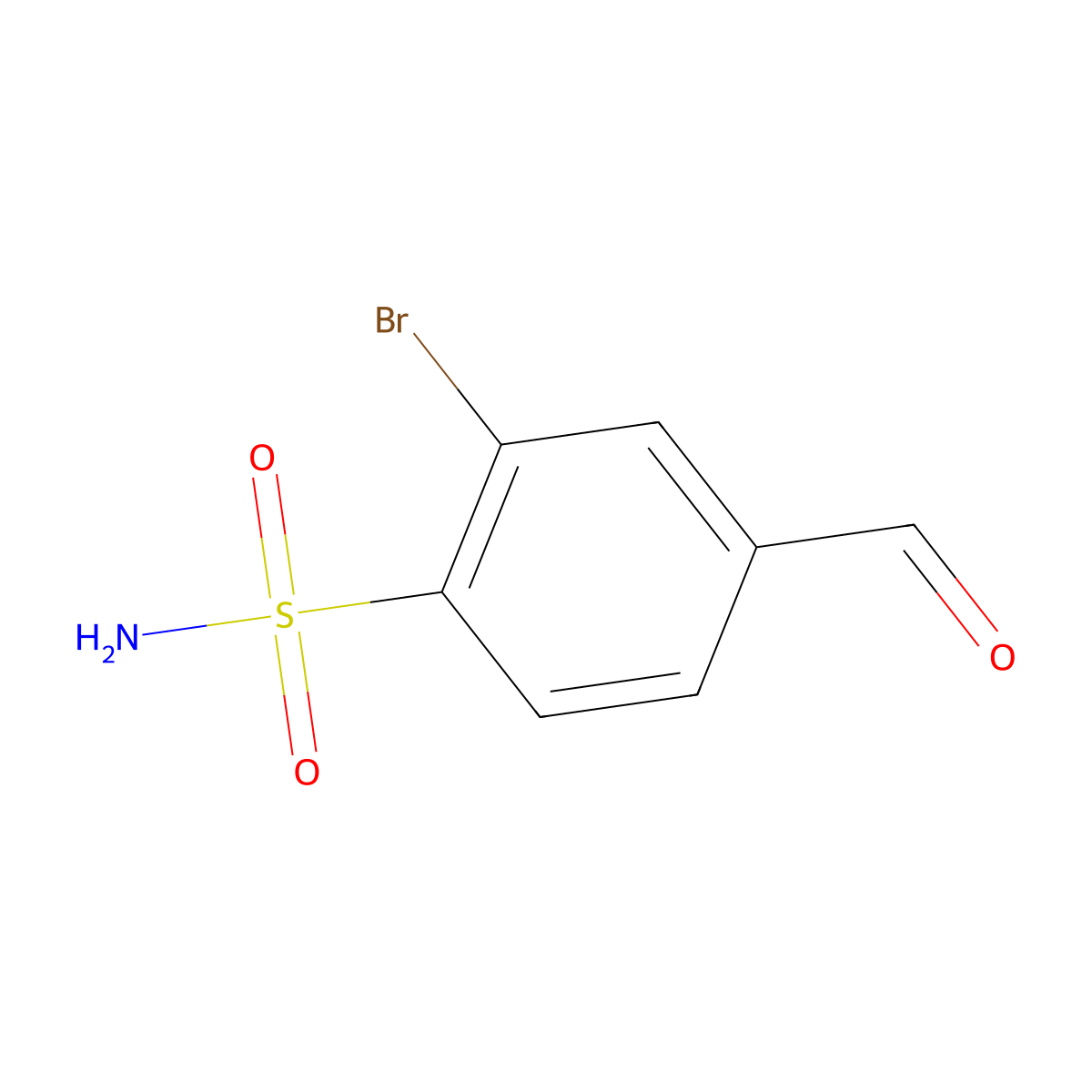 2-Bromo-4-formylbenzene-1-sulfonamide molecular structure, CAS 1289006-46-7