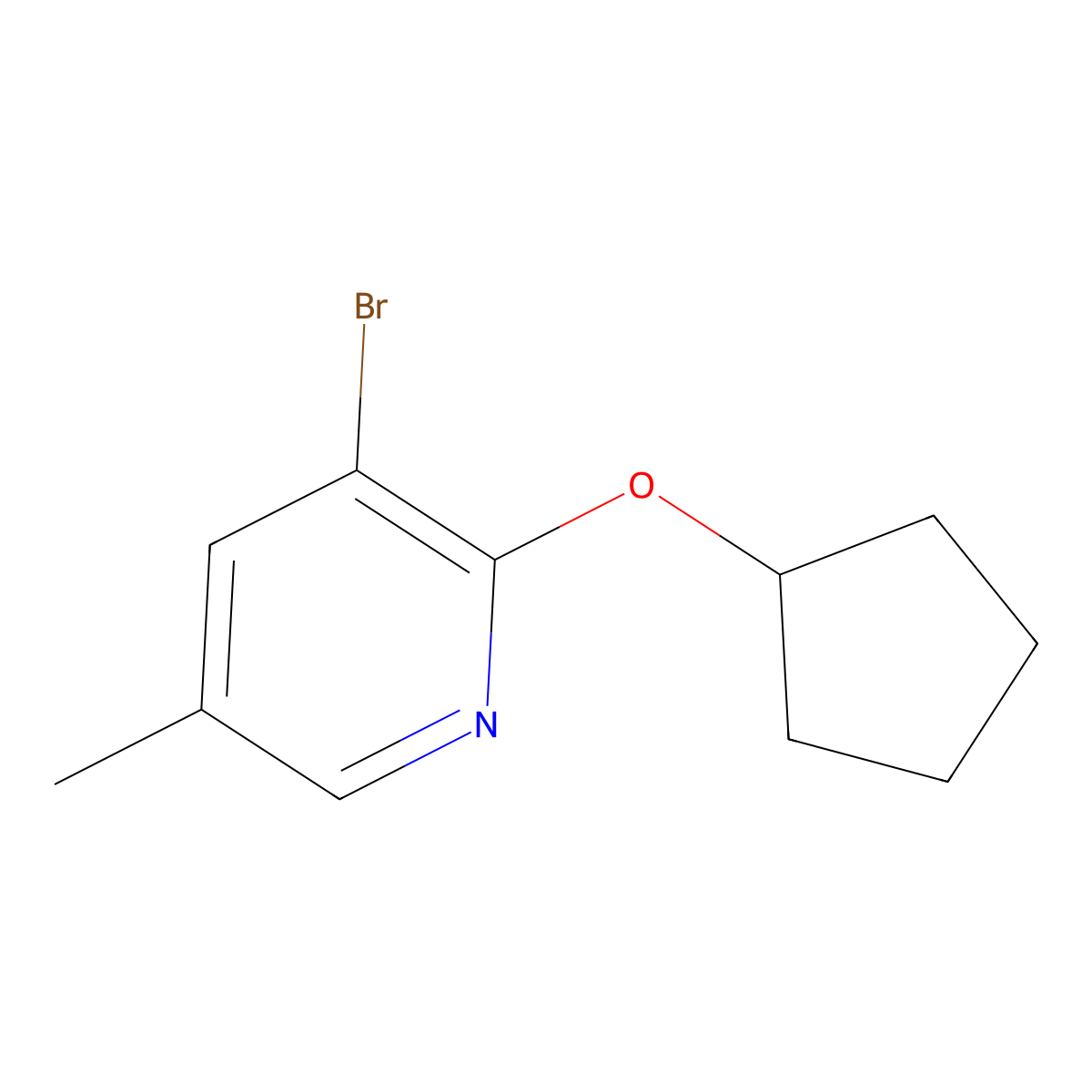 3-Bromo-2-(cyclopentyloxy)-5-methylpyridine molecular structure, CAS 1289007-57-3