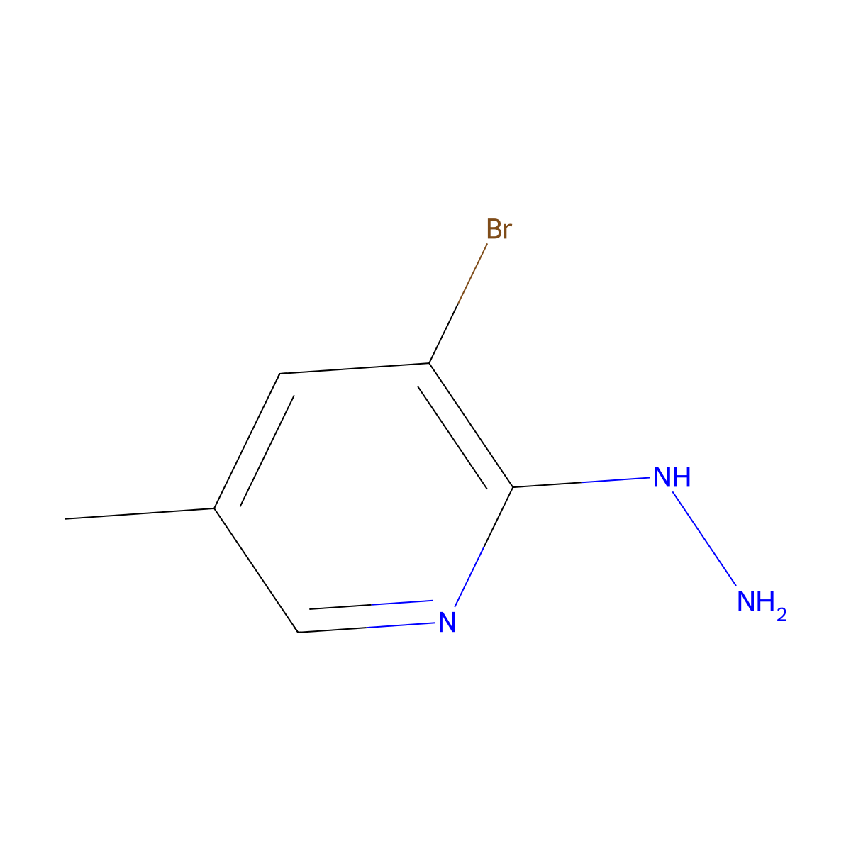 (3-Bromo-5-methylpyridin-2-yl)hydrazine molecular structure, CAS 1289007-61-9