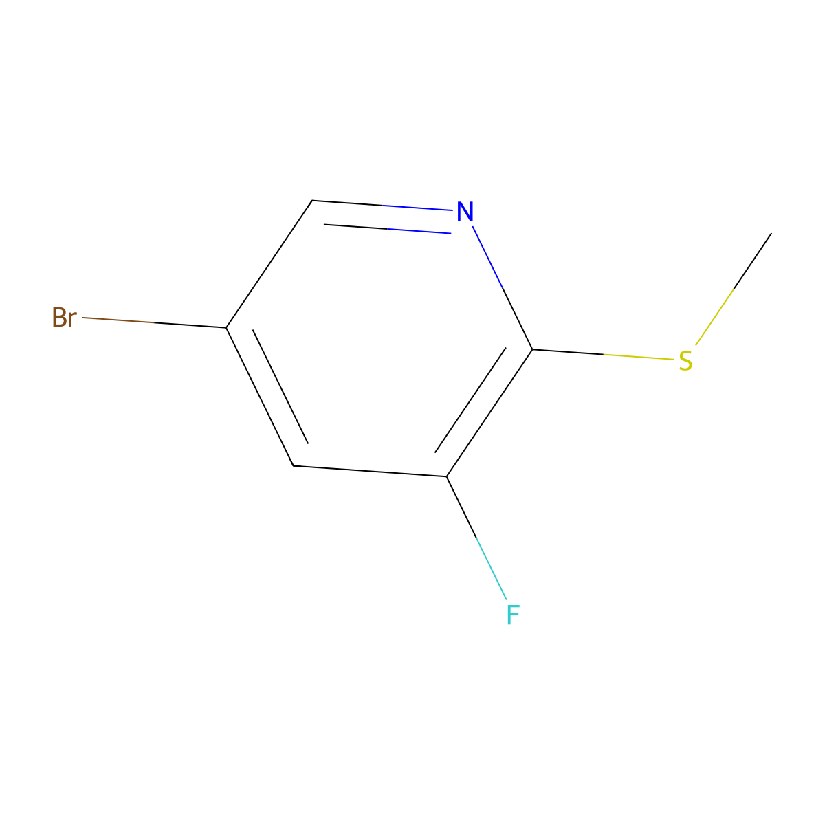 5-Bromo-3-fluoro-2-(methylthio)pyridine molecular structure, CAS 1289007-85-7
