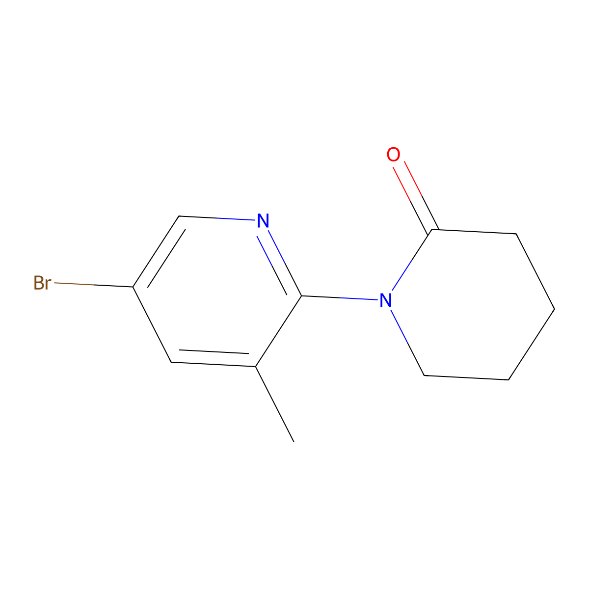 1-(5-Bromo-3-methylpyridin-2-yl)piperidin-2-one molecular structure, CAS 1289008-37-2