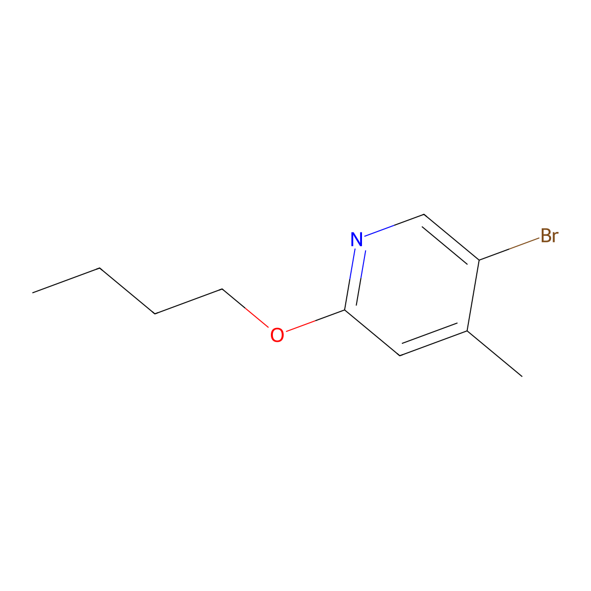 5-Bromo-2-butoxy-4-methylpyridine molecular structure, CAS 1289008-41-8