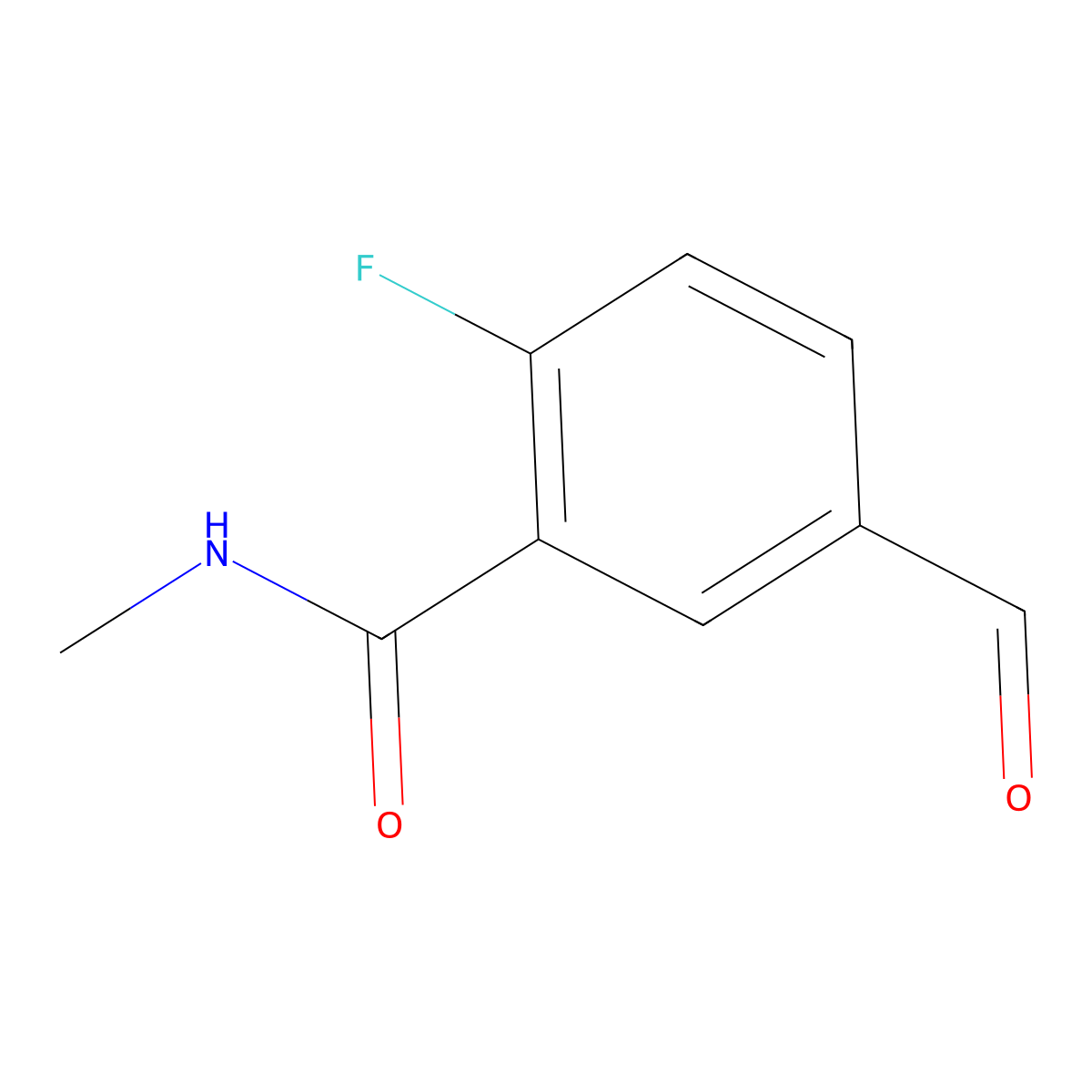 2-fluoro-5-formyl-N-methylbenzamide molecular structure, CAS 1289008-60-1