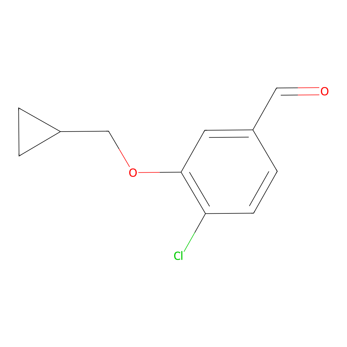 4-Chloro-3-(cyclopropylmethoxy)benZaldehyde molecular structure, CAS 1289008-95-2