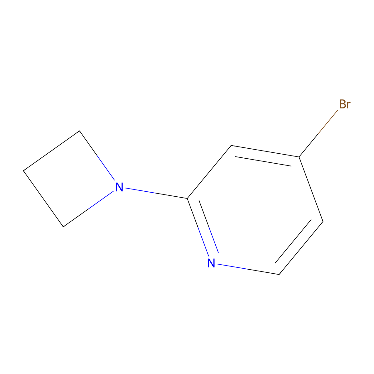 2-(Azetidin-1-yl)-4-bromopyridine molecular structure, CAS 1289009-60-4