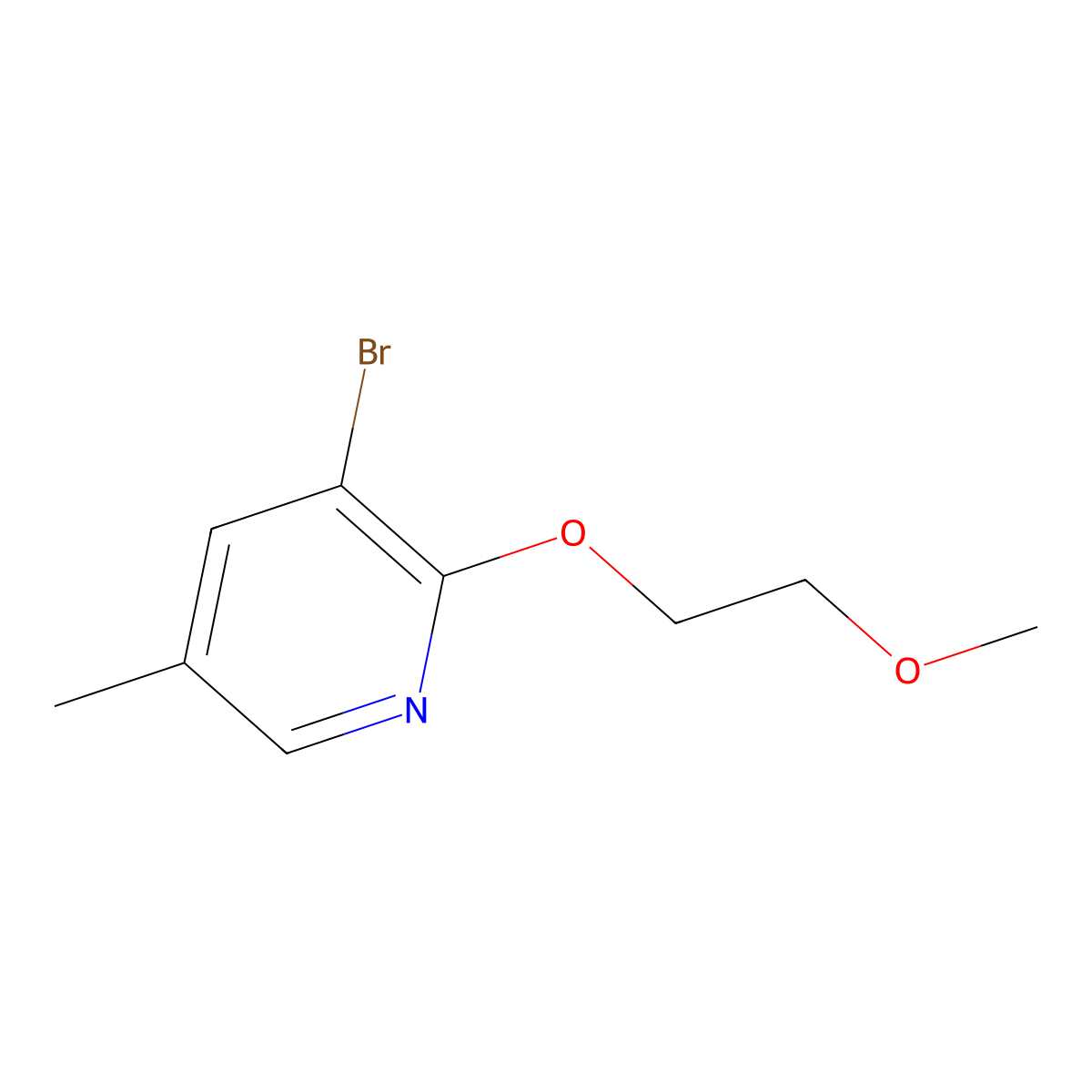 3-Bromo-2-(2-methoxyethoxy)-5-methylpyridine molecular structure, CAS 1289009-92-2