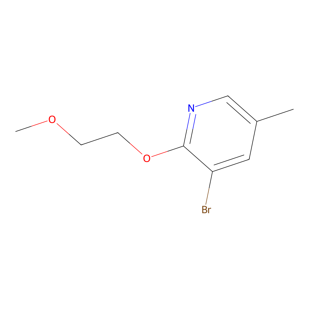 3-Bromo-2-(2-methoxyethoxy)-5-methylpyridine molecular structure, CAS 1289009-92-2