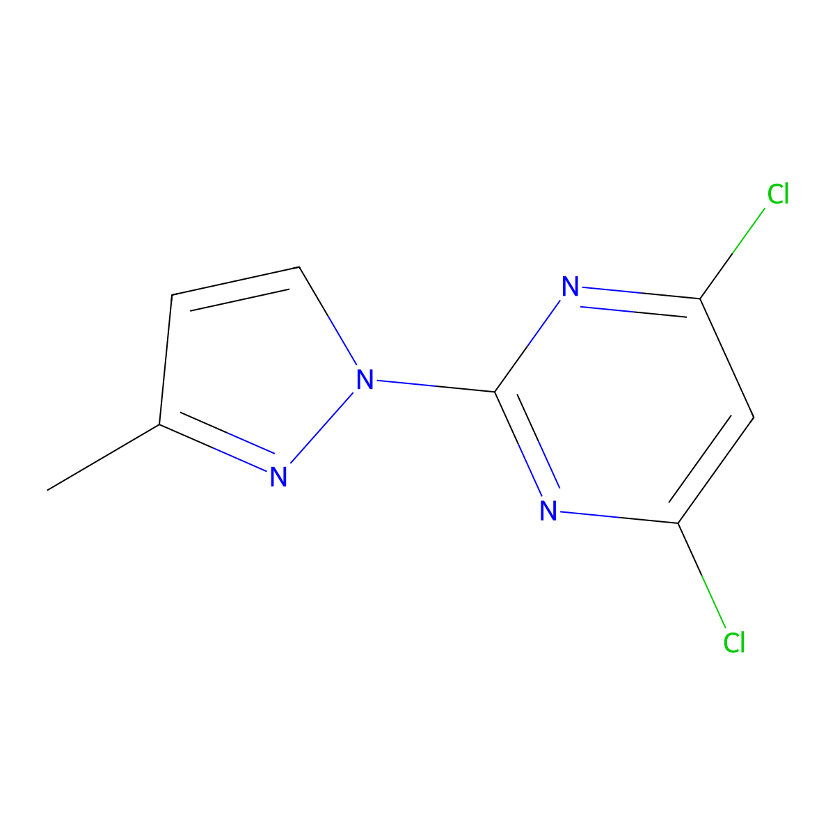 4,6-Dichloro-2-(3-methyl-1H-pyrazol-1-yl)pyrimidine molecular structure, CAS 1289010-13-4