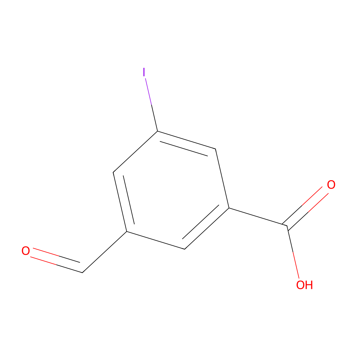3-Formyl-5-iodobenzoic acid molecular structure, CAS 1289015-17-3