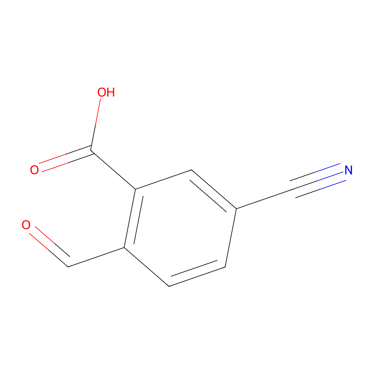 5-Cyano-2-formylbenzoic acid molecular structure, CAS 1289015-20-8