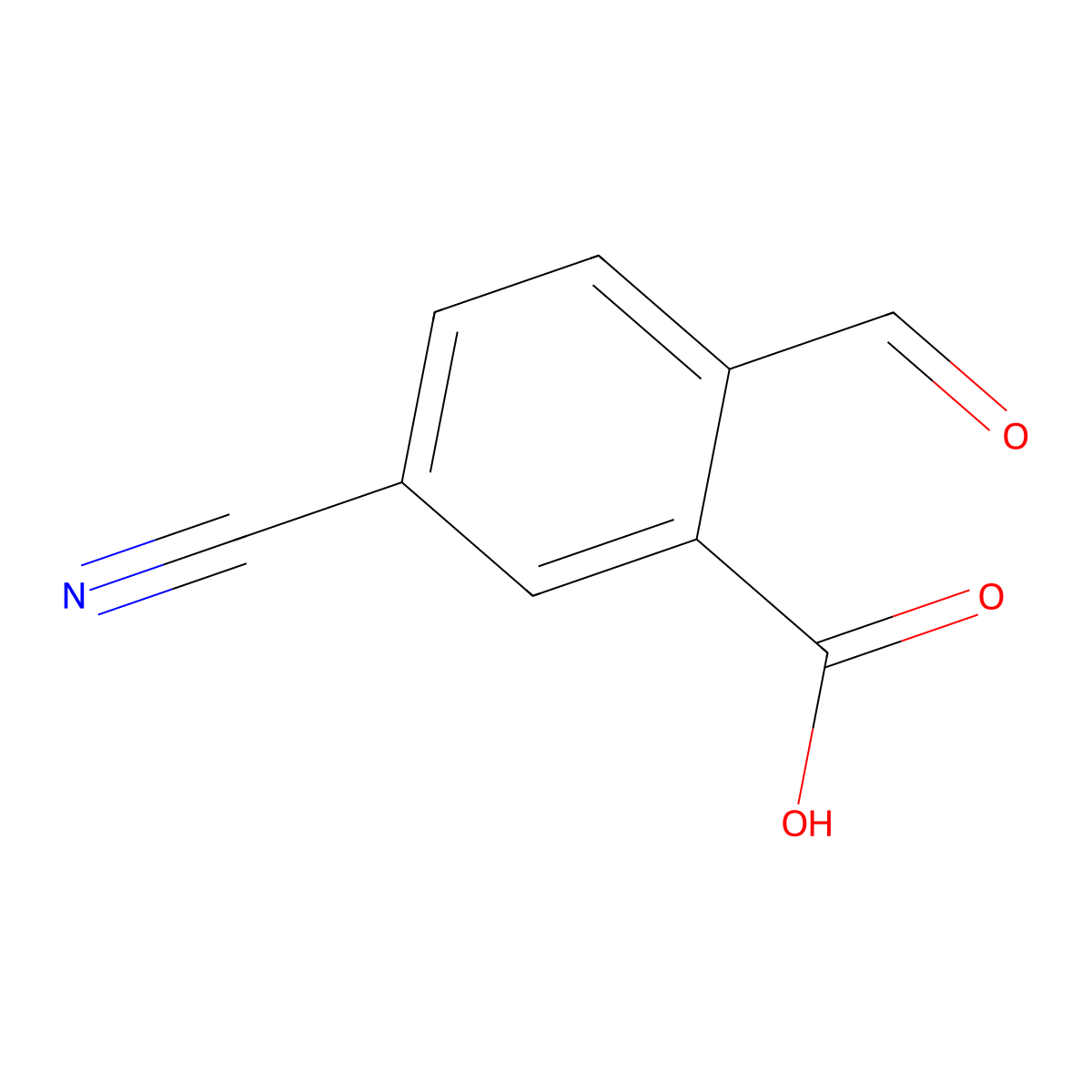 5-Cyano-2-formylbenzoic acid molecular structure, CAS 1289015-20-8