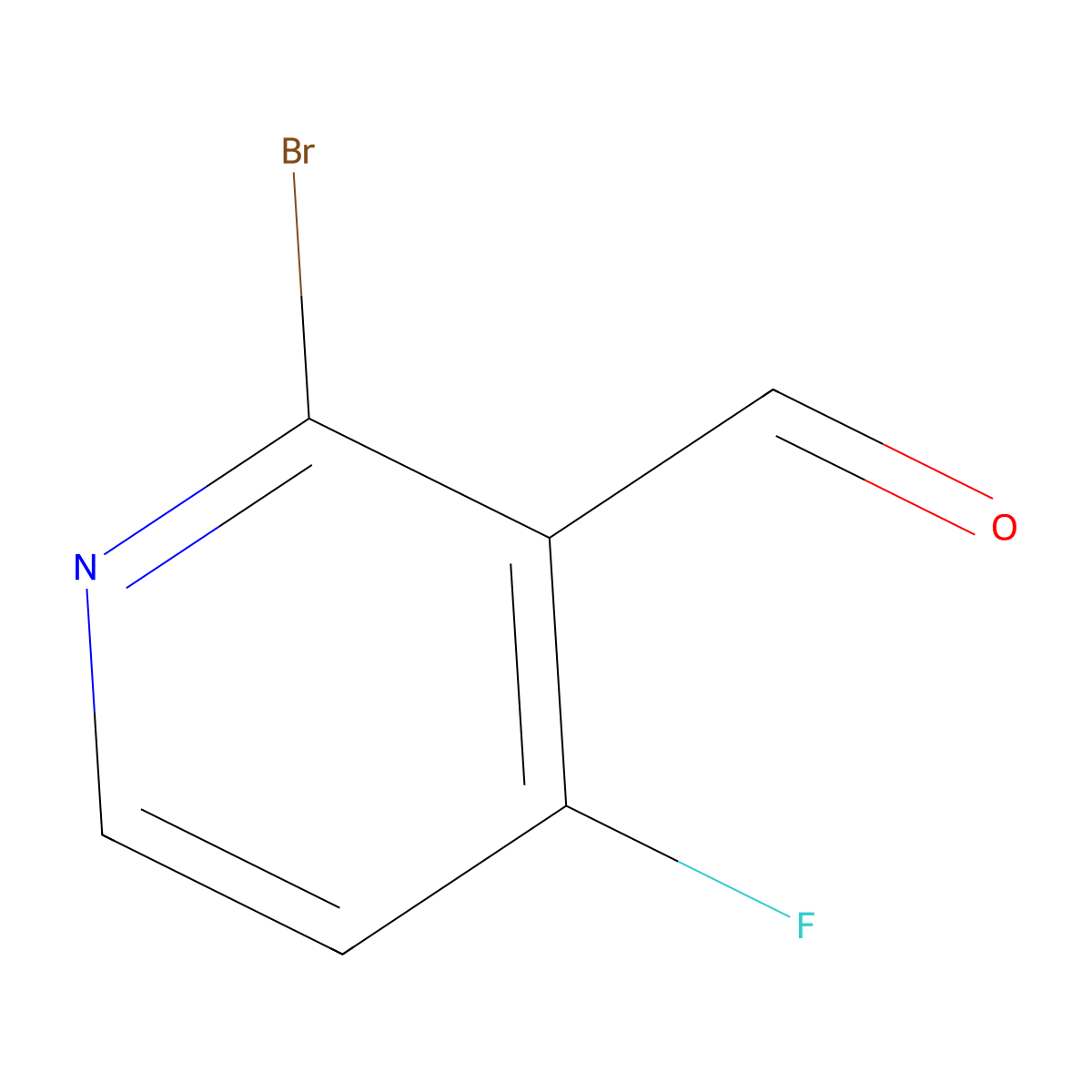 2-Bromo-4-fluoronicotinaldehyde molecular structure, CAS 1289015-40-2